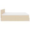 vidaXL Ottoman-Bett mit Matratzen & LEDs Creme 180x200 cm Stoff