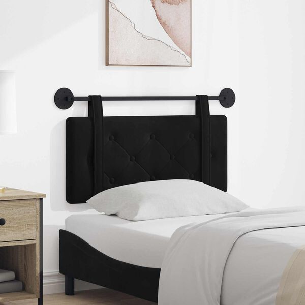 vidaXL H&auml;ngevorderseite Wandmontiert Schwarz 90 x 55 x 5 cm Samt