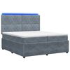 vidaXL LED Boxspringbett mit Matratze Dunkelgrau 200 x 200 cm Samt