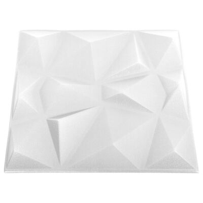 vidaXL 3D-Wandpaneele 24 Stk. 50x50 cm Diamantweiß 6 m²