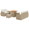 vidaXL Gartensofa-set 8 stk. 5-Sitzanzahl Beige und Creme Poly-Rattan