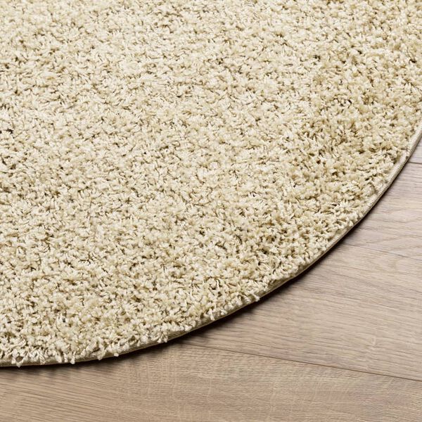 vidaXL Teppich Shaggy Hochflor Modern Golden &Oslash; 120 cm