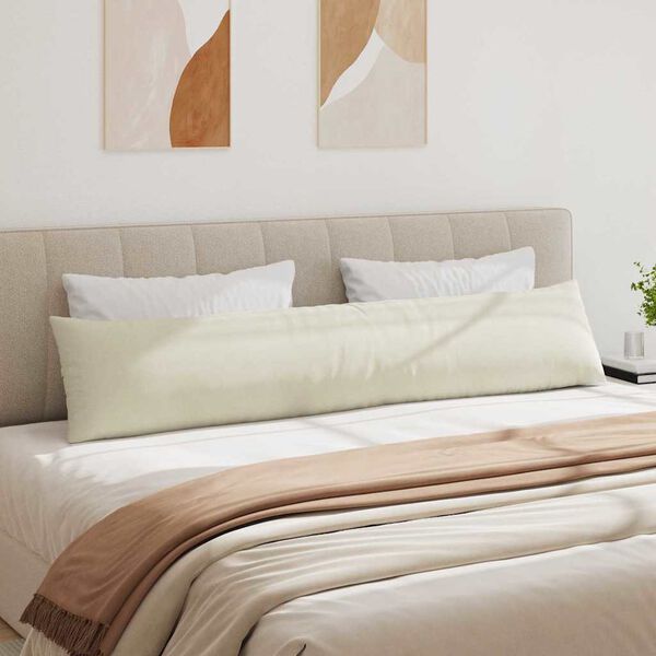 vidaXL Sofakissen 2 Stück Creme 200 x 40 cm Cordstoff