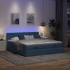 vidaXL Ottoman-Bett mit Matratzen & LEDs Blau 160x200 cm Stoff