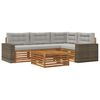 vidaXL Outdoor-Sofagarnitur 5 pcs Nat&uuml;rlich und Hellgrau