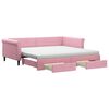 vidaXL Tagesbett Ausziehbar mit Schubladen Rosa 100x200 cm Samt
