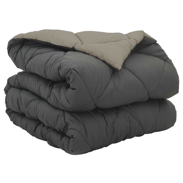 vidaXL Ganzjahresbettdecke Hellgrau und Anthrazit 220 x 140 cm