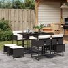 vidaXL 9-tlg. Garten-Essgruppe mit Kissen Schwarz Poly Rattan