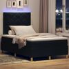 vidaXL LED Boxspringbett mit Matratze Schwarz 120 x 190 cm Stoff