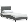 vidaXL Bett mit Matratze "Hanko" Dunkelgrau 90x190 cm Stoff