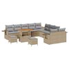 vidaXL Gartensofa-set 13 stk. Beige Poly-Rattan