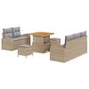 vidaXL Garten-Sofa-Set 8 stk. 7-Sitzanzahl Beige und Hellgrau