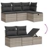 vidaXL 5-tlg. Garten-Sofagarnitur mit Kissen Hellgrau Poly Rattan