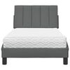vidaXL Bett mit Matratze "Hanko" Dunkelgrau 90x190 cm Stoff