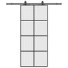 vidaXL Schiebet&uuml;r mit Beschlag Schwarz 90x205 cm ESG-Glas