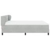 vidaXL Boxspringbett mit Matratze Hellgrau 180 x 200 cm Samt
