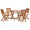 vidaXL Gartenm&ouml;bel-Set 5-teilig Natur Massives Eukalyptusholz