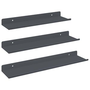 vidaXL Schwebendes Regal Wandhalterung 3 Stk. Anthrazit Stahl