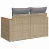vidaXL Gartensofa mit Kissen 2-Sitzer Beige Poly Rattan