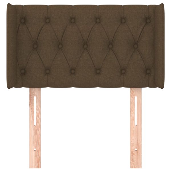 vidaXL Kopfteil mit Ohren Dunkelbraun 83x16x78/88 cm Stoff