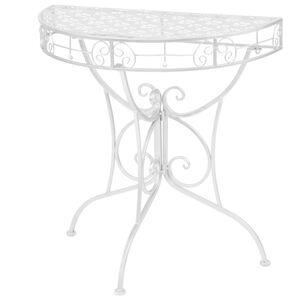 vidaXL Beistelltisch Vintage-Stil Halbrund Metall 72x36x74 cm Silber
