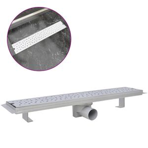 vidaXL Duschrinne 630x140 mm Edelstahl Löcher-Design