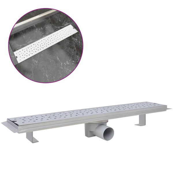 vidaXL Duschrinne 630x140 mm Edelstahl Löcher-Design