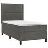 vidaXL Boxspringbett mit Matratze & LED Dunkelgrau 100x200 cm Samt