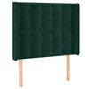 vidaXL Kopfteil mit Ohren Dunkelgr&uuml;n 103x16x118/128 cm Samt