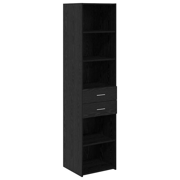 vidaXL Highboard Schwarz Eichen-Optik 45 x 42,5 x 185 cm Holzwerkstoff