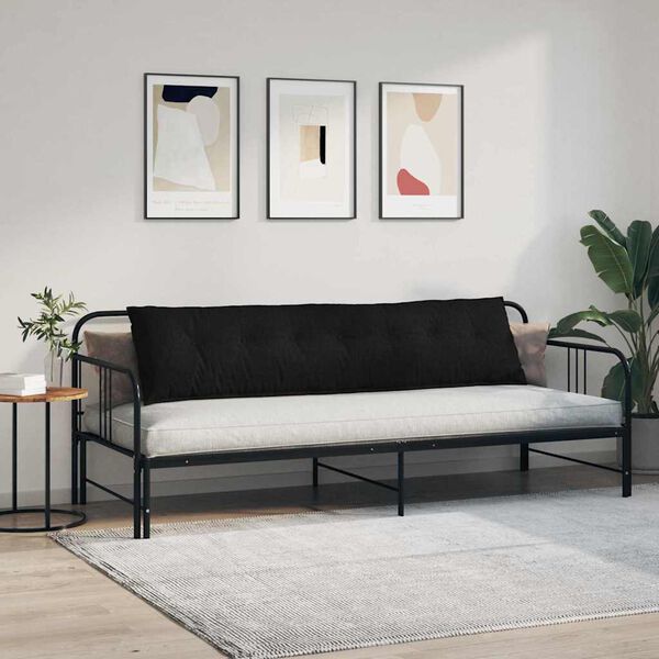 vidaXL R&uuml;ckenkissen Schwarz 200 x 19 x 50 cm Stoff