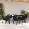 vidaXL Garten Essgruppe 7 pcs Schwarz Pulverbeschichteter Stahl
