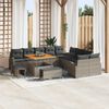 vidaXL Garten-Sofa-Set mit Kissen mit Speicher mit Kissen 13 pcs Grau