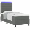 vidaXL Boxspringbett mit Matratze mit LED Dunkelgrau 90 x 200 cm Stoff