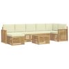vidaXL Outdoor-Sofagarnitur 8 pcs Wei&szlig; und Creme 59 x 59 x 37 cm