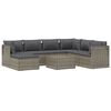 vidaXL 8-tlg. Garten-Lounge-Set mit Kissen Grau Poly Rattan