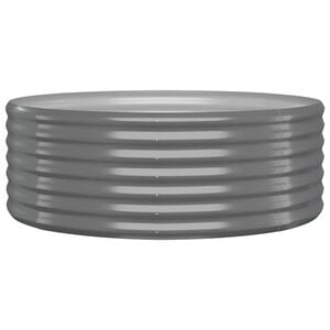 vidaXL Hochbeet Verzinkter Stahl 100x100x36 cm Grau