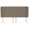 vidaXL Kopfteil mit Ohren Taupe 203x23x118/128 cm Stoff