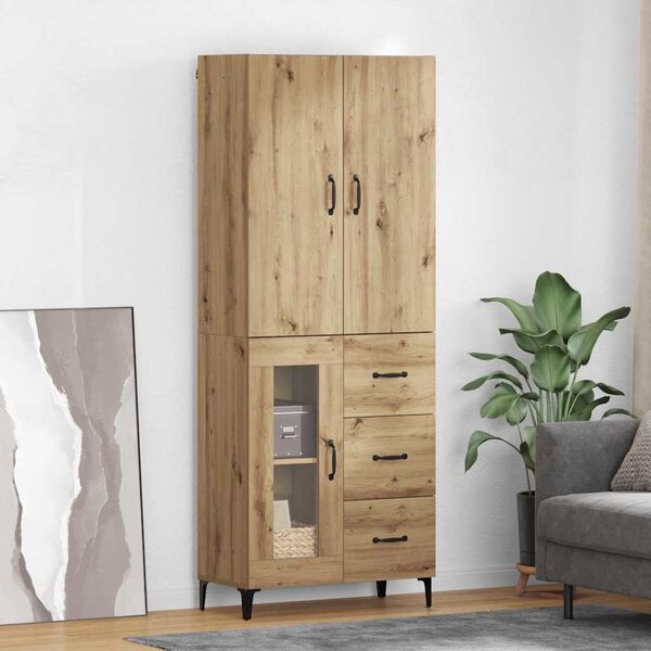 vidaXL Highboard Artisan-Eiche 69,5 x 34 x 180 cm Holzwerkstoff