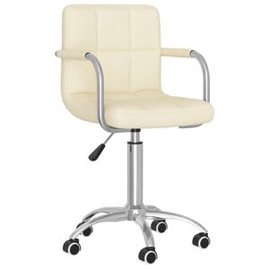 vidaXL B&uuml;rostuhl Drehbar Creme Stoff