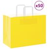 vidaXL Papiertragetaschen 50 Stk. mit Henkeln Gelb 32x17x25 cm