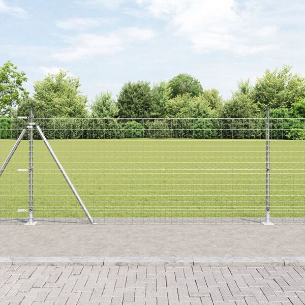 vidaXL Zaunpfosten Sonstiges 52 pcs Grau 3,2 x 3,2 x 110 cm Stahl