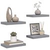 vidaXL Schwebende Wandregale 4 Stk. Grau 40x23x3,8cm MDF