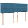 vidaXL Boxspringbett mit Matratze Blau 160x200 cm Samt