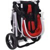 vidaXL 3-in-1 Kinderwagen Aluminium Rot und Schwarz