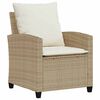 vidaXL 6-tlg. Garten-Sofagarnitur mit Kissen Beige Poly Rattan