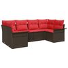 vidaXL Garten-Sofa-Set 6 stk. Braun Poly Rattan