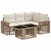 vidaXL Gartensofa-set 5 stk. Beige und Cremewei&szlig; Poly-Rattan