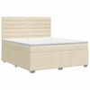 vidaXL Boxspringbett mit Matratze Creme 140 x 190 cm Stoff