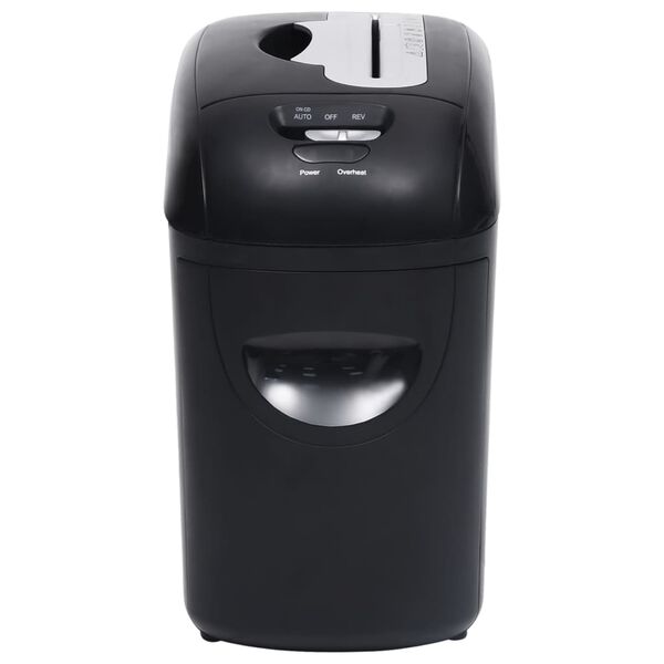 vidaXL Aktenvernichter 10 Blatt Mikroschnitt Schwarz